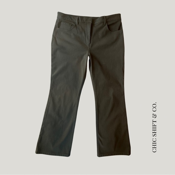 Theory | 5-Pocket Kick Crop Pants | Dark Olive | Size 10 - Picture 1 of 4
